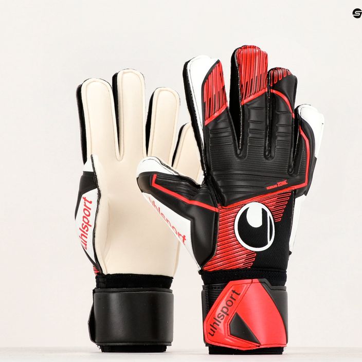 Uhlsport Powerline Supersoft brankárske rukavice čierna/červená/biela 4