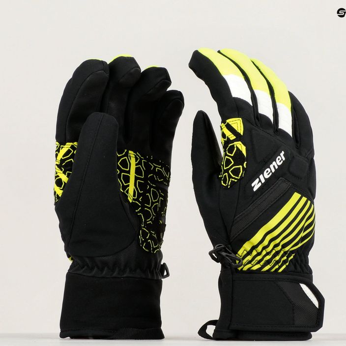 Ziener Genrix AS jedovaté žlté lyžiarske rukavice 3