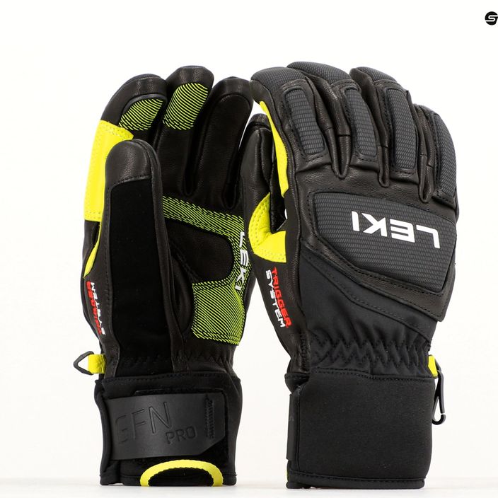 Pánske lyžiarske rukavice LEKI Griffin Pro 3D black/neon 8