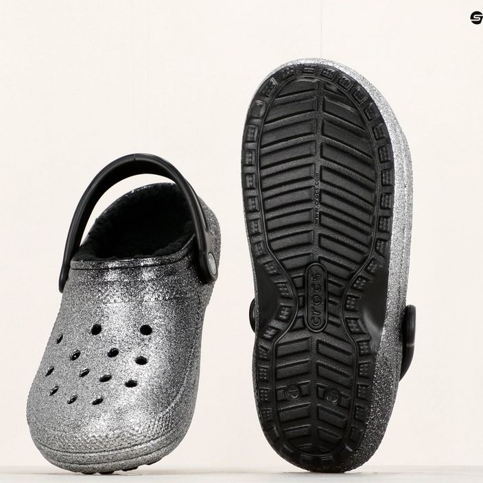 Crocs Classic Glitter Lined Clog black/silver žabky 9