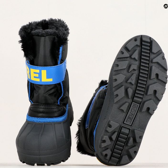 Sorel Snow Commander juniorské snehové topánky black/super blue 15