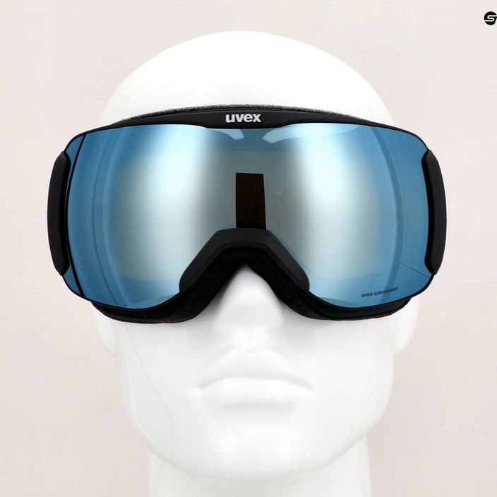 UVEX Downhill 2100 CV lyžiarske okuliare čierne matné/zrkadlové biele/colorvision zelené 6