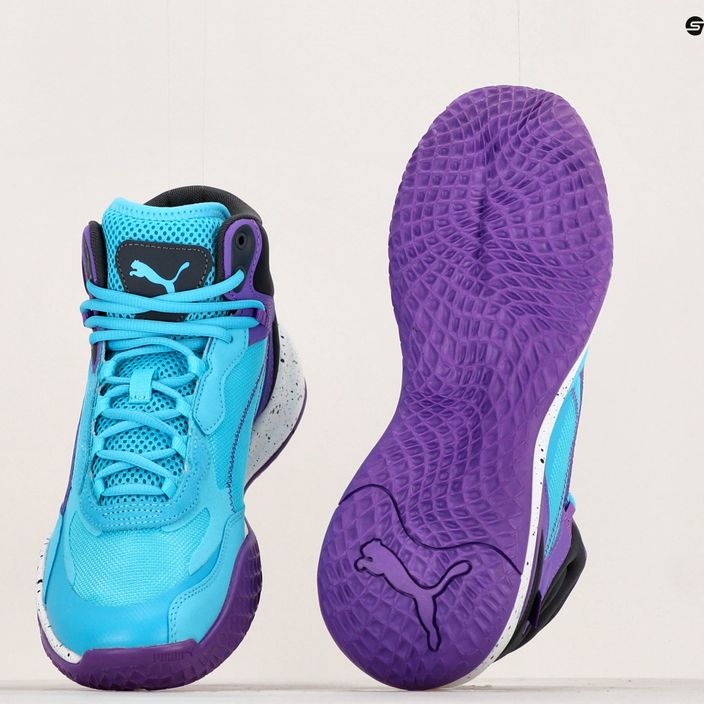Pánska basketbalová obuv PUMA Playmaker Pro Mid purple glimmer/bright aqua/strong gray/white 16