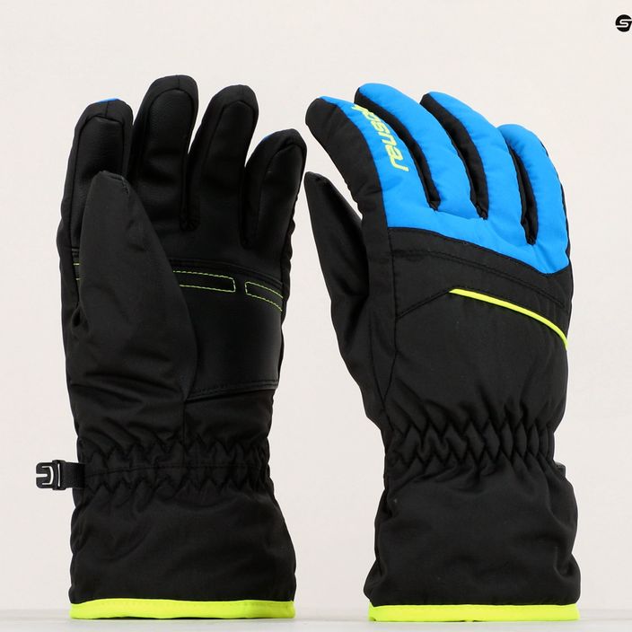Detské lyžiarske rukavice Reusch Alan black/brilliant blue/safety yellow 10