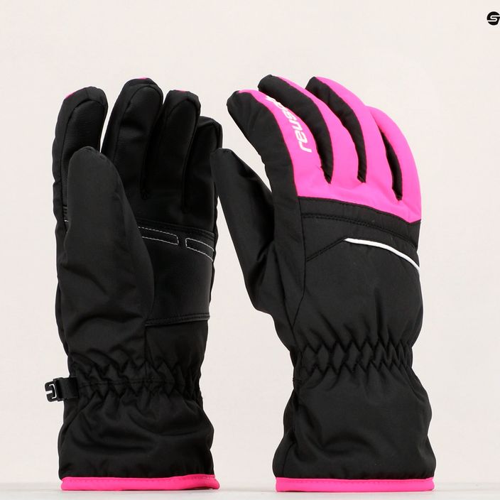 Detské lyžiarske rukavice Reusch Alan black/pink glo 10