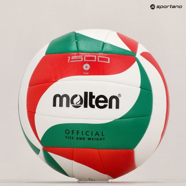 Volejbalová lopta Molten V4M1500 biela/zelená/červená veľkosť 4 6