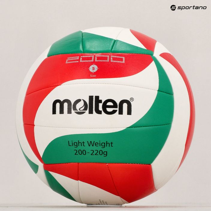 Volejbalová lopta Molten V5M2000-L-5 biela/zelená/červená veľkosť 5 6