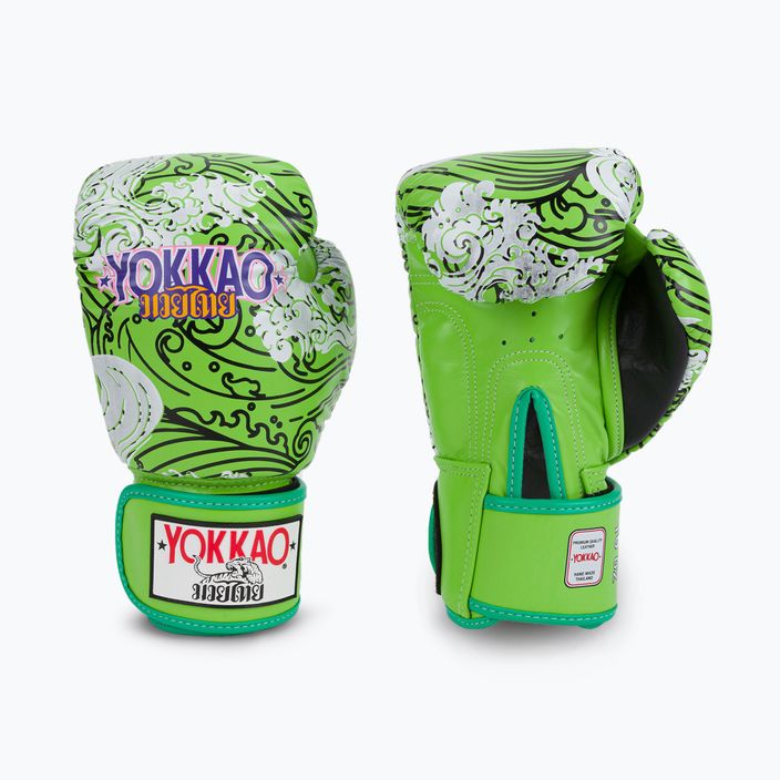 YOKKAO havajské zelené boxerské rukavice FYGL-71-2 3