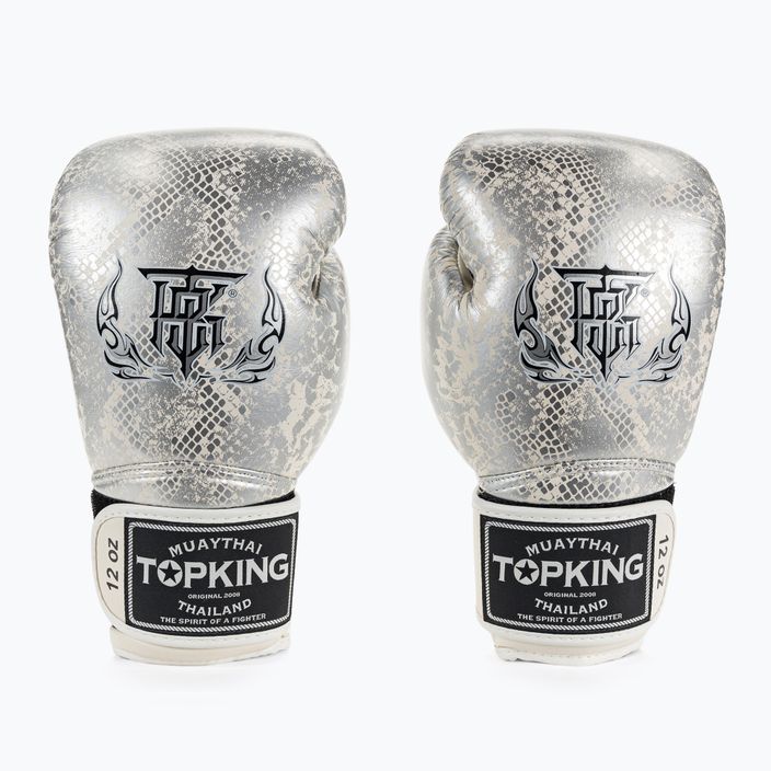 Top King Muay Thai Super Star Snake biele boxerské rukavice TKBGSS-02A-WH