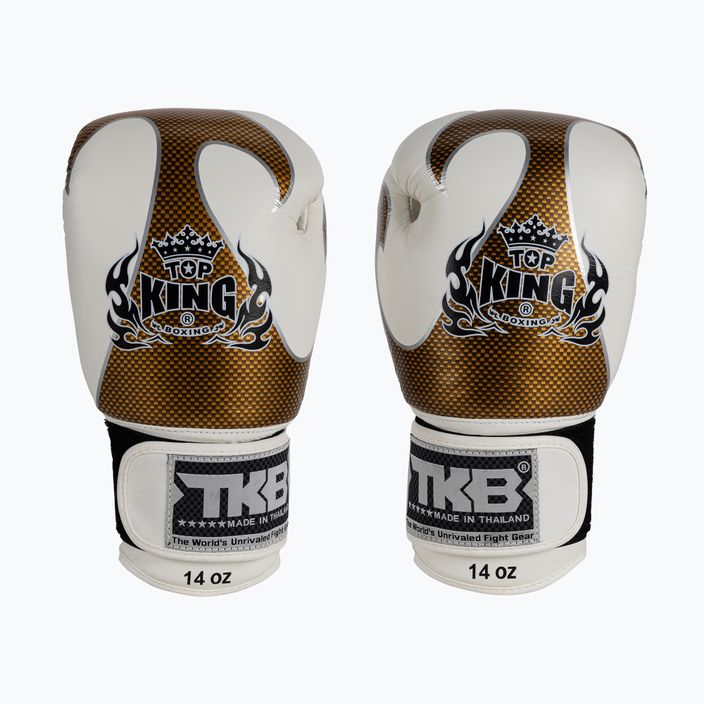 Top King Muay Thai Empower biele boxerské rukavice TKBGEM-01A-WH 2