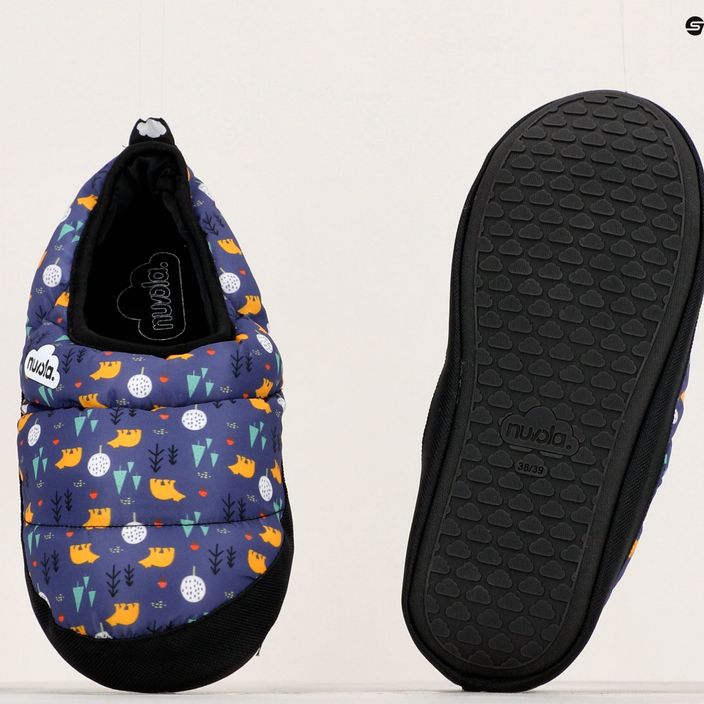 Nuvola Classic Detské zimné papuče s potlačou medvedíka modrej farby 13