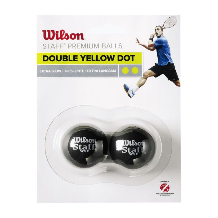 Loptička Wilson Staff Squash Ball Dbl Ye Dot 2 ks čierna WRT617600+. 2
