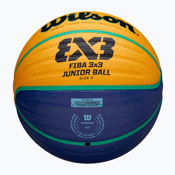 Basketbalová lopta detská Wilson Fiba 3x3 Junior modrá/žltá veľkosť 5 5