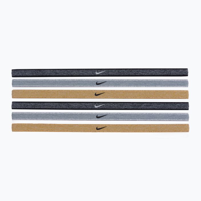 Nike Swoosh Sport Metalické čelenky 6 ks sivo-zlaté N1002008-097 2