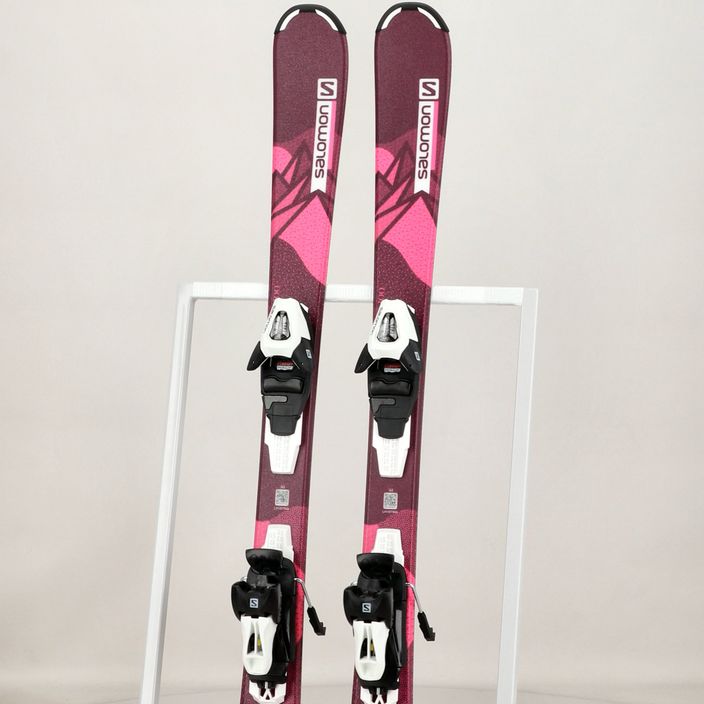 Detské zjazdové lyže Salomon Lux Jr S + C5 bordeau/pink 12