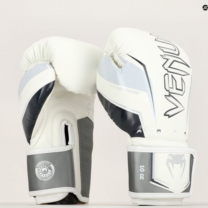 Boxerské rukavice Venum Elite Evo sivo-biele 10
