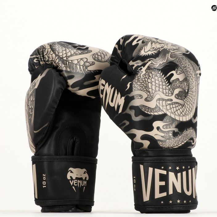 Boxerské rukavice Venum Dragon's Flight black/sand 12