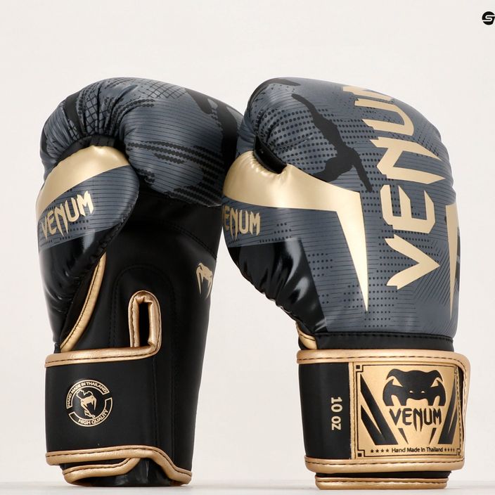 Boxerské rukavice Venum Elite tmavé kamuflážové/zlaté 11
