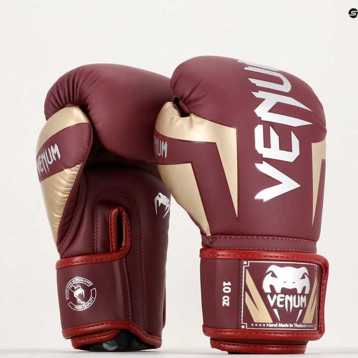 Boxerské rukavice Venum Elite bordó/zlaté 10