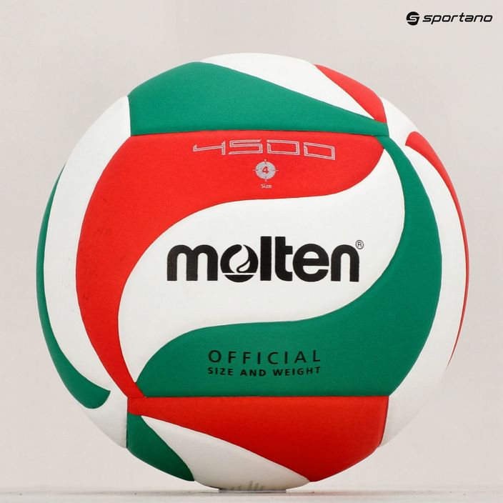 Volejbalová lopta Molten V4M4500-4 biela/zelená/červená veľkosť 4 6