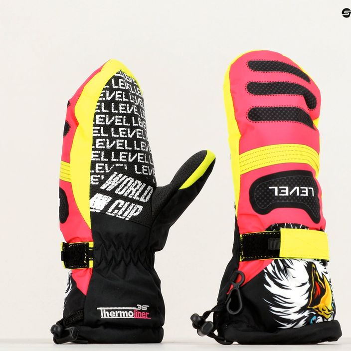Detské lyžiarske rukavice Level Junior Mitt black/yellow 9