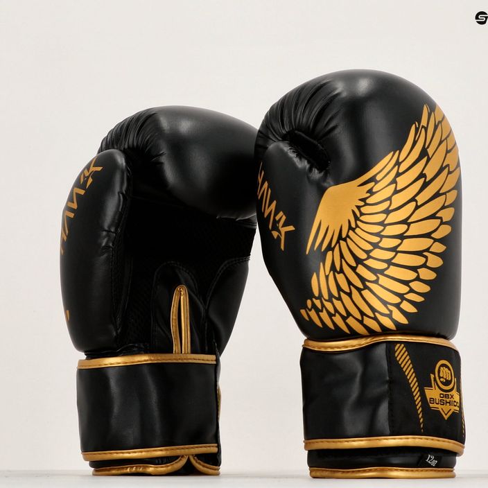 Boxerské rukavice DBX BUSHIDO "HAWK" Active Clima čierna a zlatá B-2v17 7