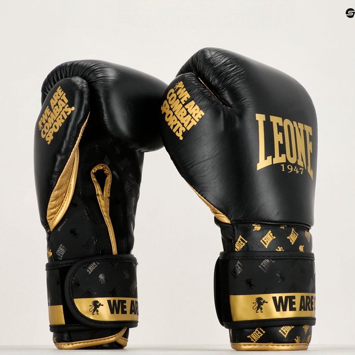 Čierno-zlaté boxerské rukavice Leone Dna GN220 10
