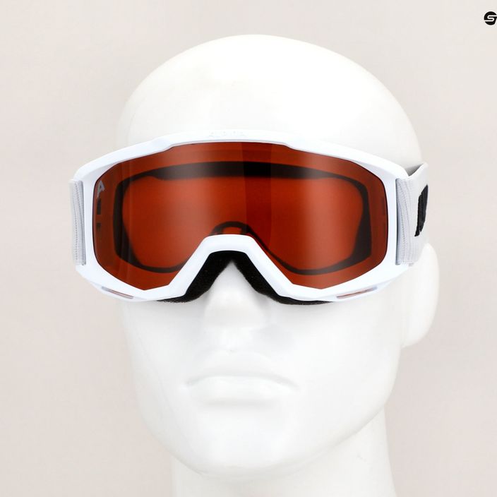 Detské lyžiarske okuliare Alpina Piney white matt/orange 5
