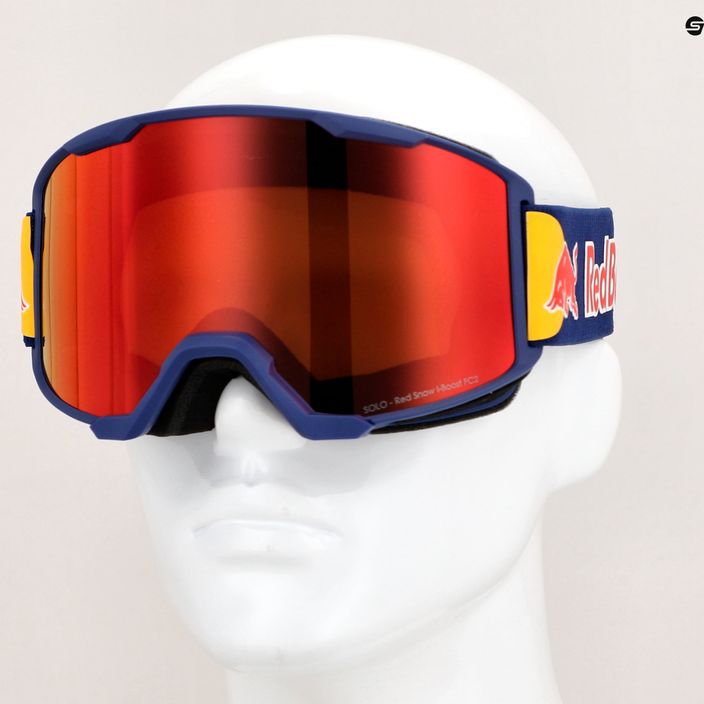 Lyžiarske okuliare Red Bull SPECT Solo S2 matné tmavomodré/modré/hnedé/červené zrkadlové 4