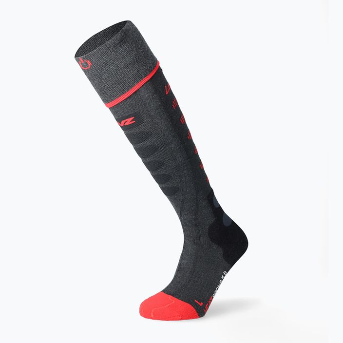 Lyžiarske ponožky Lenz Heat Sock 5.1 Toe Cap Regular Fit Grey-Red 17 5