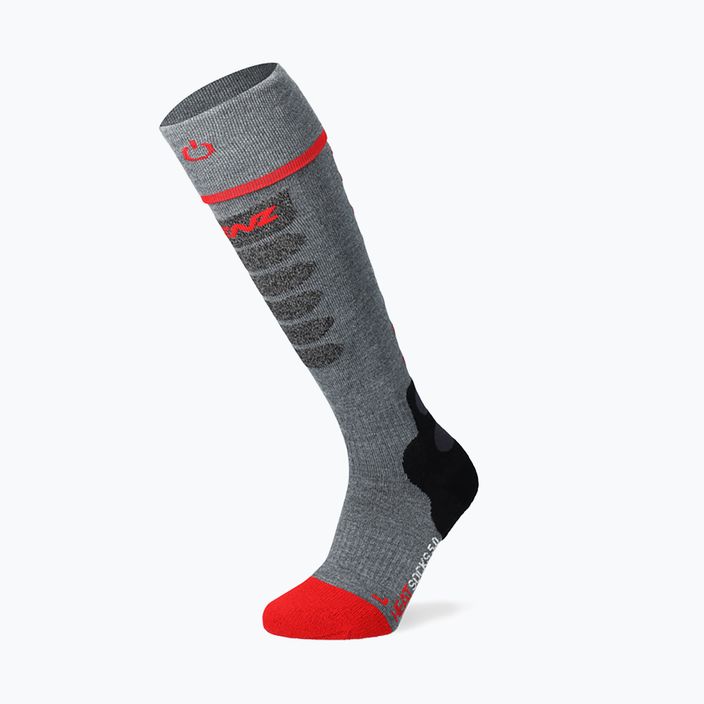 Lyžiarske ponožky Lenz Heat Sock 5.1 Toe Cap Slim Fit sivo/červené 6