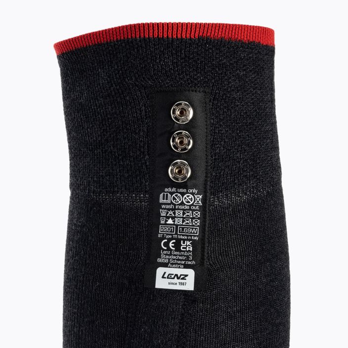 Lyžiarske ponožky Lenz Heat Sock 5.1 Toe Cap Regular Fit Grey-Red 17 3