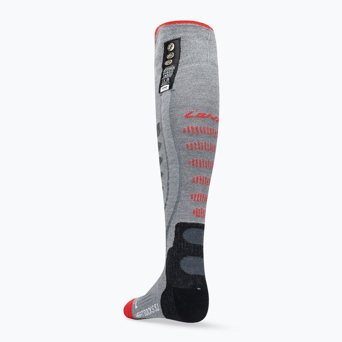 Lyžiarske ponožky Lenz Heat Sock 5.1 Toe Cap Slim Fit sivo/červené 2