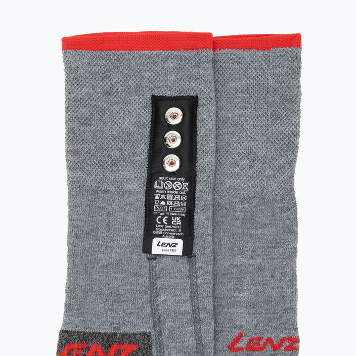 Lyžiarske ponožky Lenz Heat Sock 5.1 Toe Cap Slim Fit sivo/červené 3