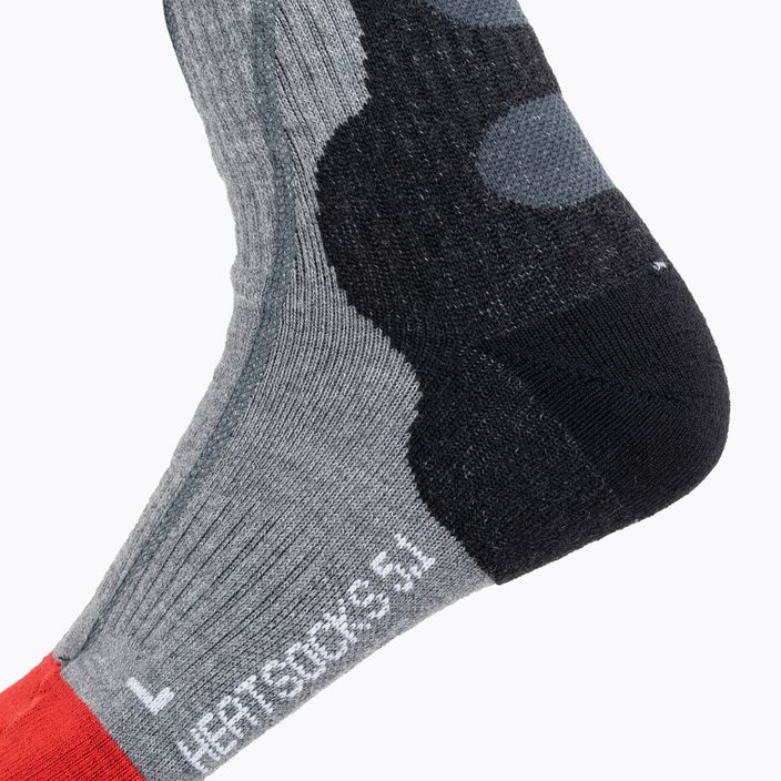 Lyžiarske ponožky Lenz Heat Sock 5.1 Toe Cap Slim Fit sivo/červené 5