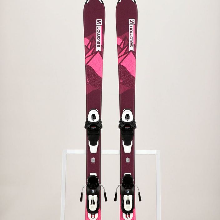 Detské zjazdové lyže Salomon Lux Jr M + L6 bordeau/pink 11