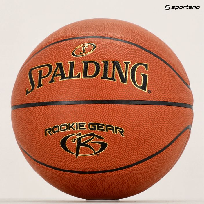 Spalding Rookie Gear Kožená basketbalová lopta oranžová veľkosť 5 5