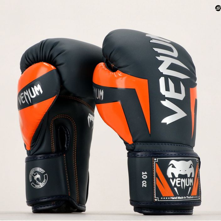 Venum Elite boxerské rukavice navy/silver/orange 11