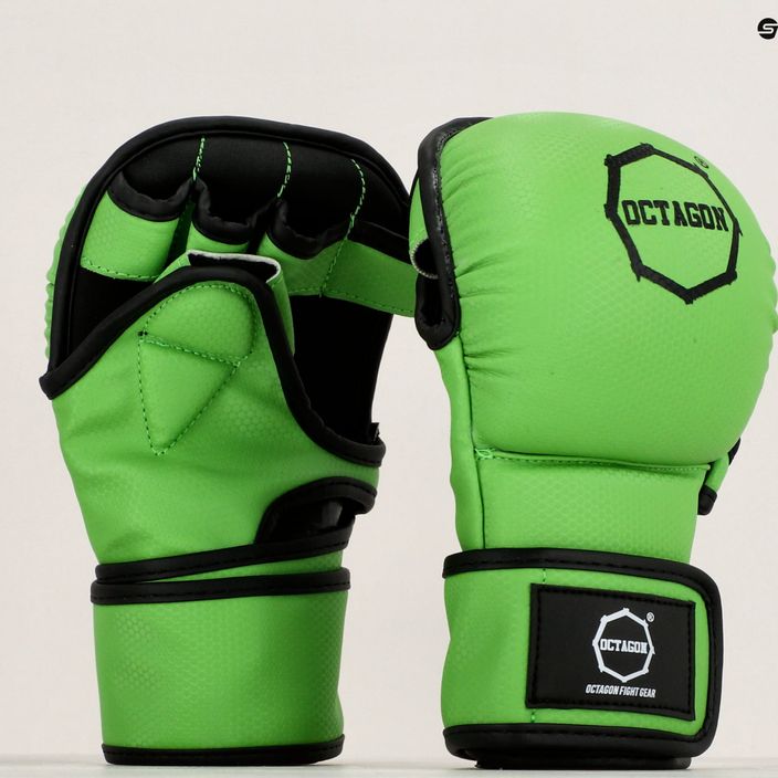 Kevlarové grapplingové MMA sparringové rukavice Octagon zelené 7
