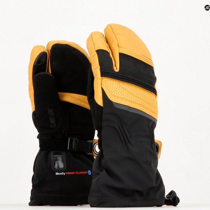 Vyhrievané lyžiarske rukavice Lenz Heat Glove 8. Finger Cap Lobster čierno-žlté 127 12