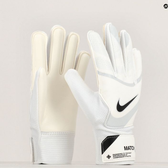 Detské brankárske rukavice Nike Match biela/čistá platina/čierna 6
