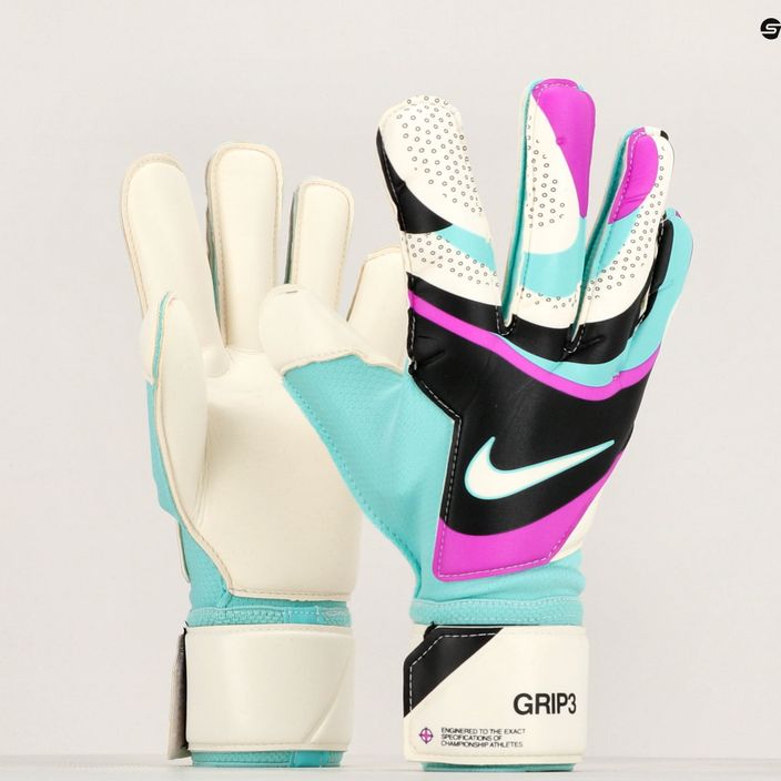 Brankárske rukavice Nike Grip 3 black/hyper turquoise/white 6
