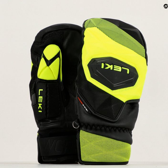 Pánske lyžiarske rukavice LEKI WCR Venom SL 3D Mitt black ice/lemon 9