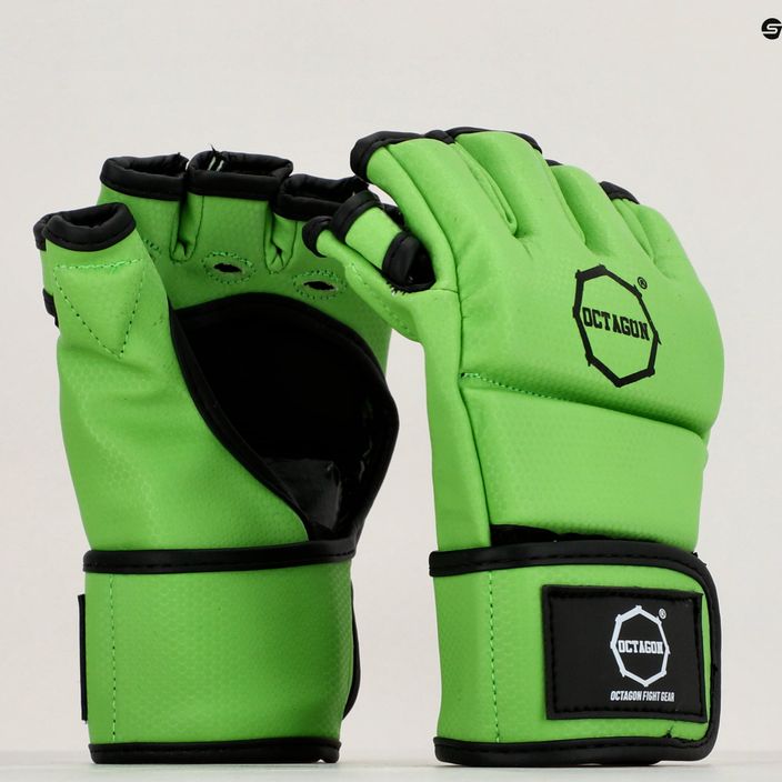 Kevlarové grapplingové rukavice MMA Octagon zelené 7