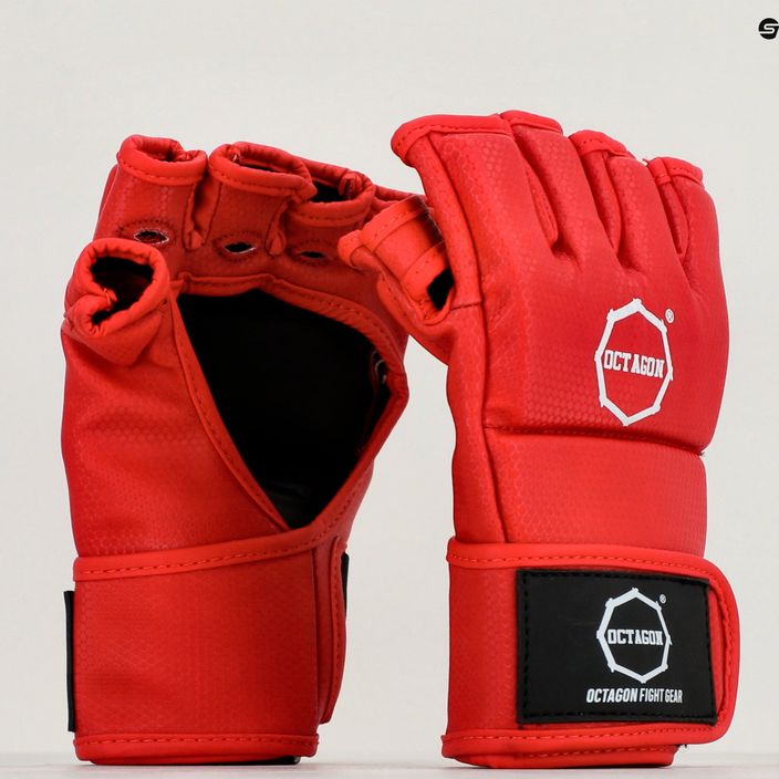 Kevlarové grapplingové rukavice MMA Octagon červené 7