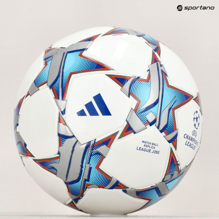 adidas UCL League 23/24 futbalová biela/strieborná metalíza/jasná azúrová/kráľovská modrá veľkosť 4 6