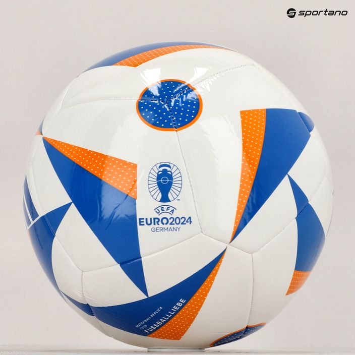 Futbalová lopta  adidas Fussballiebe Club biela/svetlomodrá/šťastná oranžová veľkosť 5 5