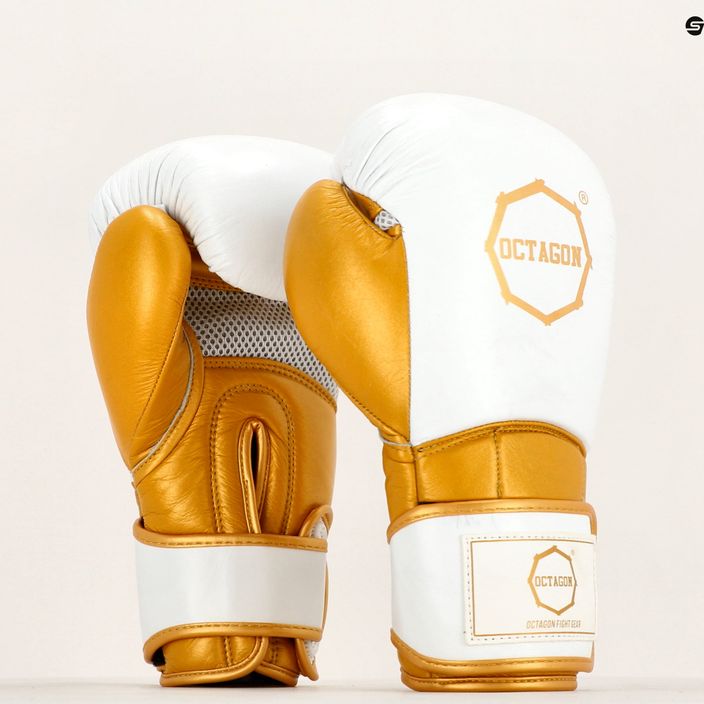 Boxerské rukavice Octagon Prince white/gold 3