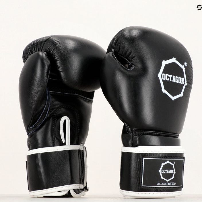 Boxerské rukavice Octagon Agat čierno-biele 10