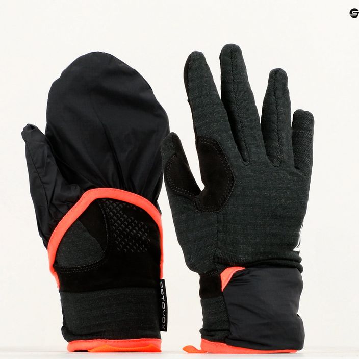 Dámske lyžiarske rukavice ORTOVOX Fleece Grid Cover black raven 11